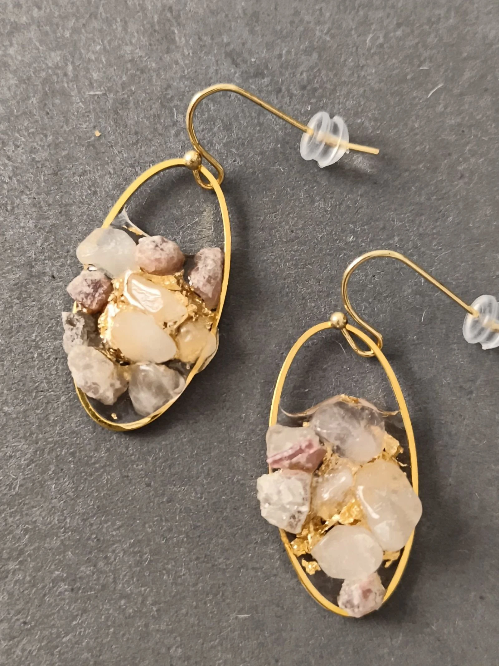 Boucles d'oreilles quartz rose 